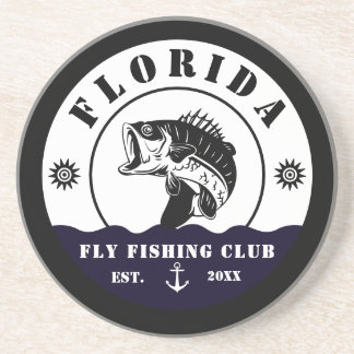 Fly Fishing Club trip Fisherman camping Leather Pa Getränkeuntersetzer