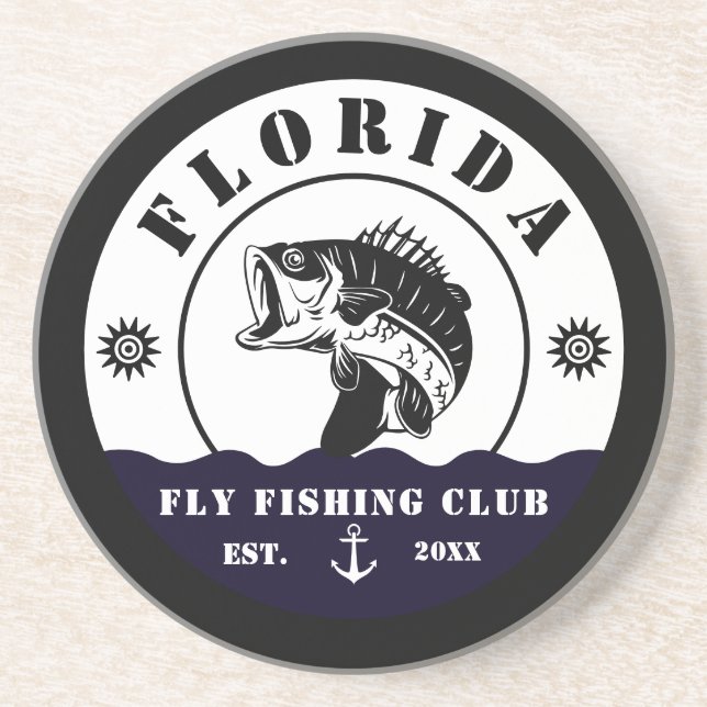 Fly Fishing Club trip Fisherman camping Leather Pa Getränkeuntersetzer (Vorne)