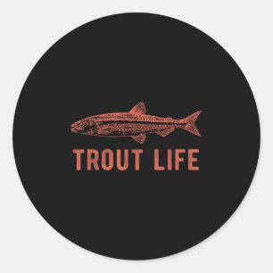 Fly Fishing Collective Forellen Leben , Blau, Uni- Runder Aufkleber