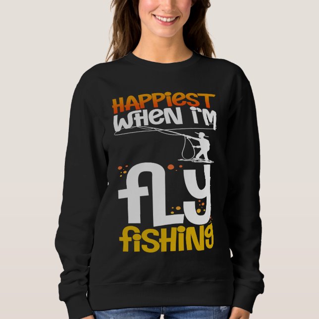 Fly Fishing Flies Fisherman Rod Bait Reel Lures Sweatshirt (Vorderseite)