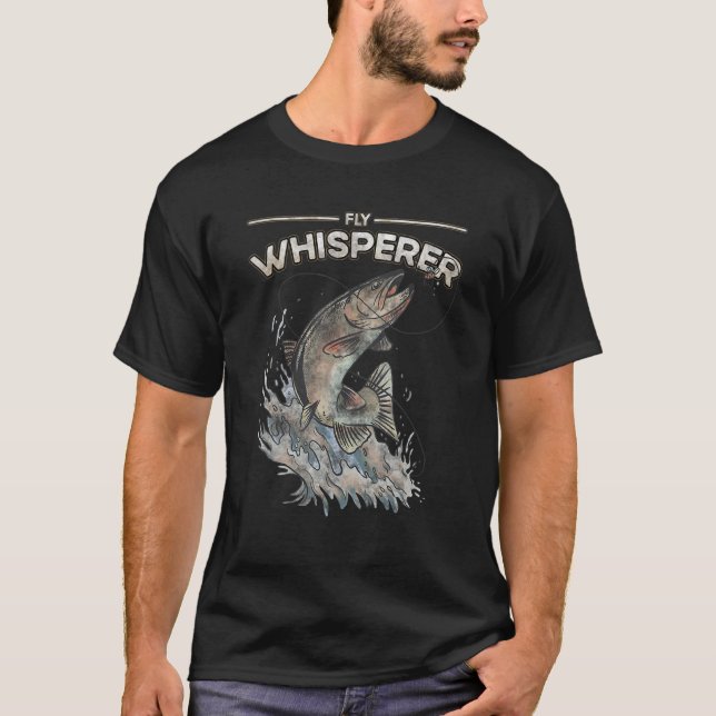 Fly-Fishing Forellen-Flüsterer Witze Fisch Kunstwe T-Shirt (Vorderseite)