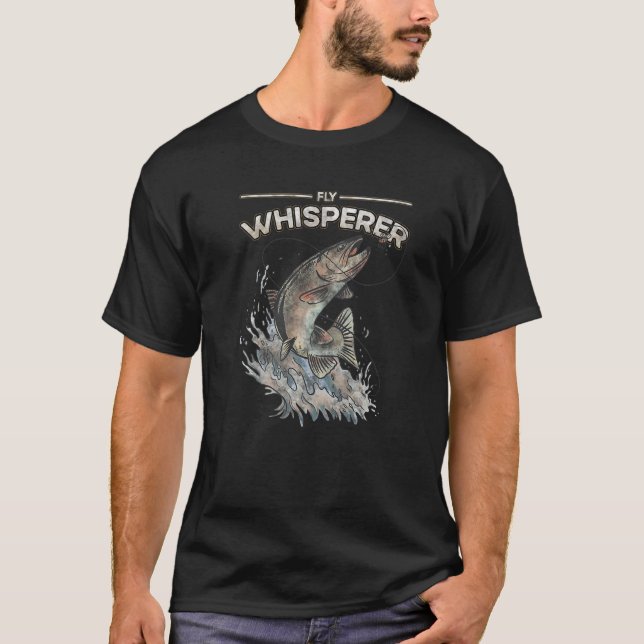 Fly-Fishing-Forellen-Flüsterer-Witze Fisch Kunstwe T-Shirt (Vorderseite)