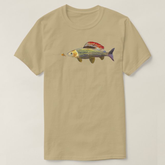 Fly Fishing Grayling Fish Nymphing Dry Fly Tying F T-Shirt (Design vorne)