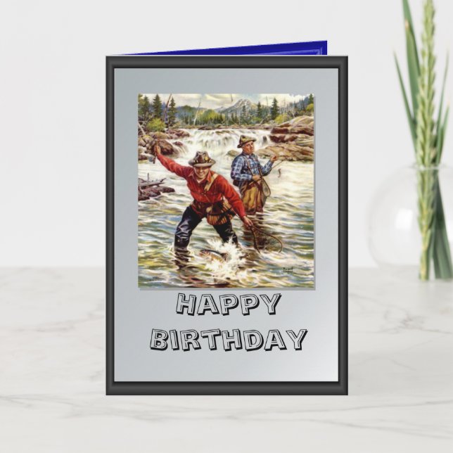 Fly fishing in the river karte (Vorderseite)