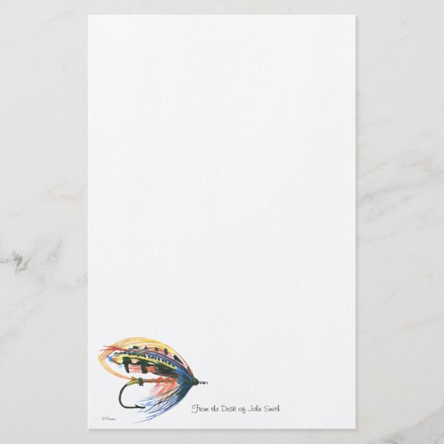 Fly Fishing Lure Art Lachs Fly Lure Briefpapier (Vorderseite)
