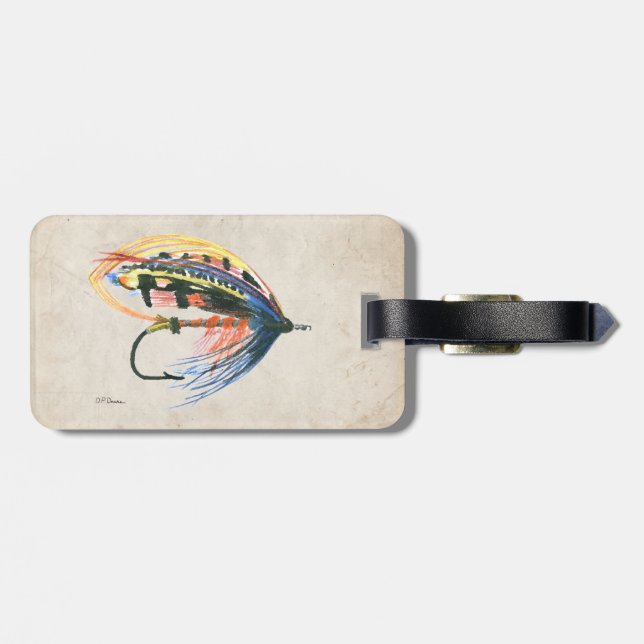 Fly Fishing Lure Art Lachs Fly Lure Gepäckanhänger (Rückseite horizontal)