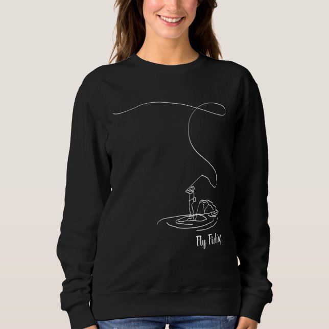 Fly Fishing Trout and Mountain  Outdoor Flies Rod Sweatshirt (Vorderseite)