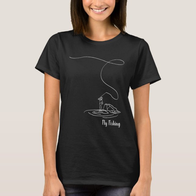 Fly Fishing Trout and Mountain  Outdoor Flies Rod T-Shirt (Vorderseite)