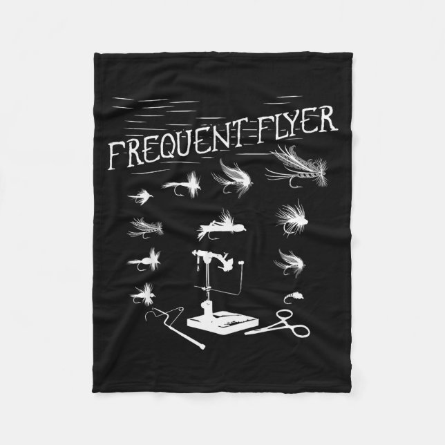 Fly Fishing Tying Funny Fisherman Christmas Father Fleecedecke (Vorderseite)