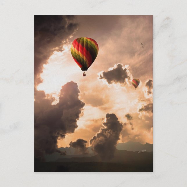 Fly Free My Hot Air Ballon - The Journey Edition Postkarte (Vorderseite)