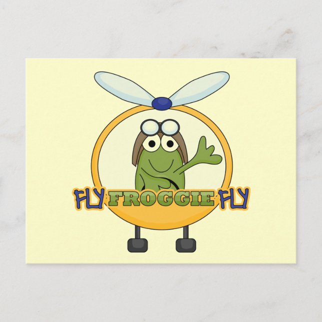 Fly Froggie Fly Helicopter Tshirts und Geschenke Postkarte (Vorderseite)
