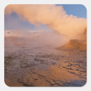 Fly Geyser in der Black Rock Wüste Quadratischer Aufkleber