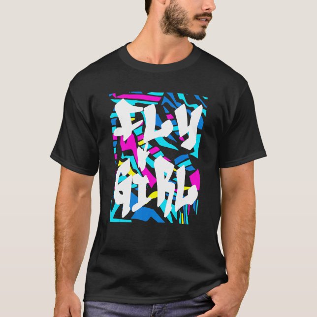 Fly Girl 80er 90s Retro Women Girls 1 T-Shirt (Vorderseite)