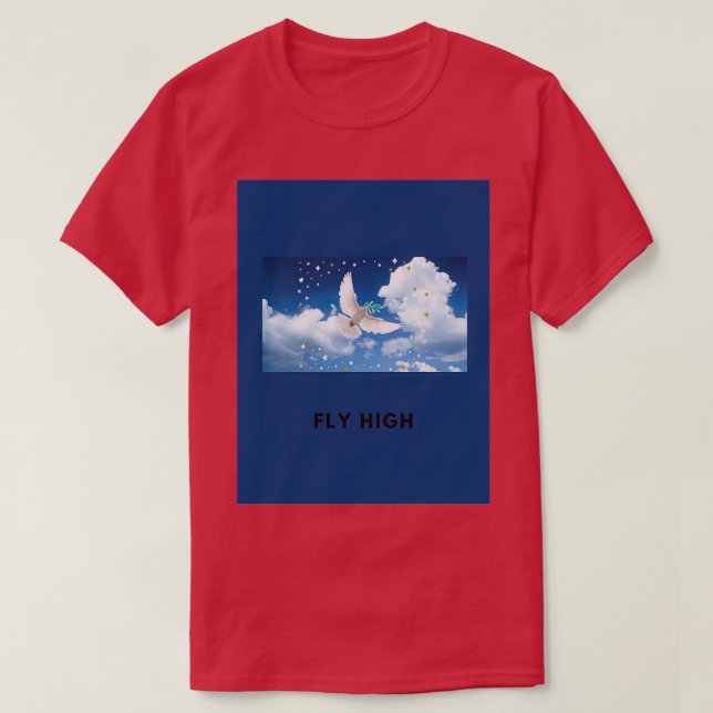 Fly high design white dove T-Shirt (Design vorne)