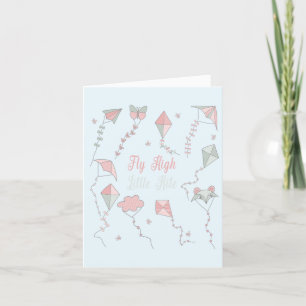 Fly High Little Kite Baby Card Dankeskarte