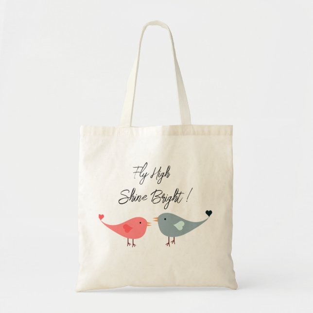 Fly high Modern Uplifting Positive Quote tote bag Tragetasche (Vorne)