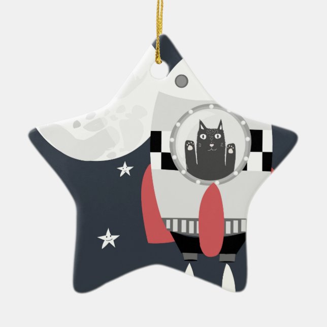 fly ich to the moon keramikornament (Vorne)