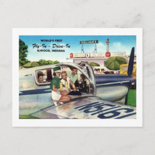 Fly-In Drive-In, Elwood, Indiana Vintage-Übersetzu Postkarte
