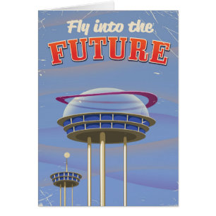 Fly in the Future Vintage Science-Fiction-Plakat