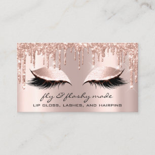 Fly Makeup Artist Eyelash Glitzer Tropfen Rose Visitenkarte