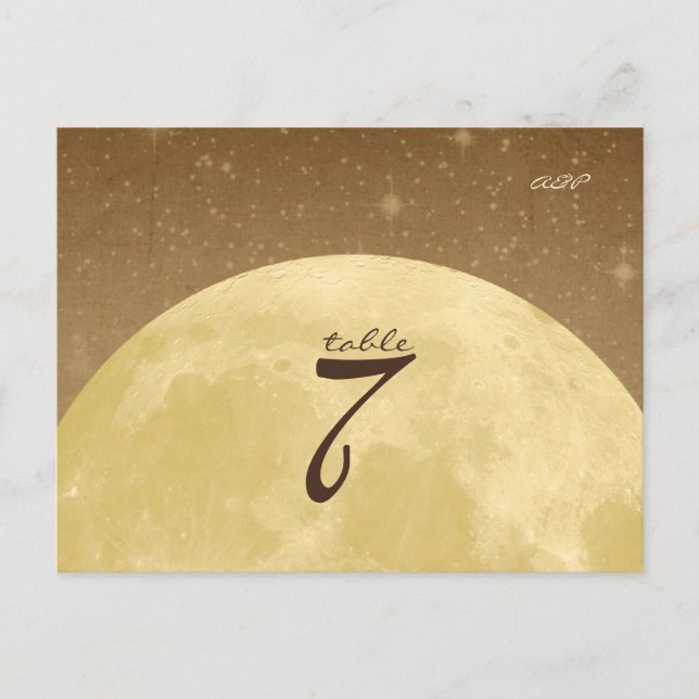Fly Me to Moon - Tischnummer Card (Vorderseite)