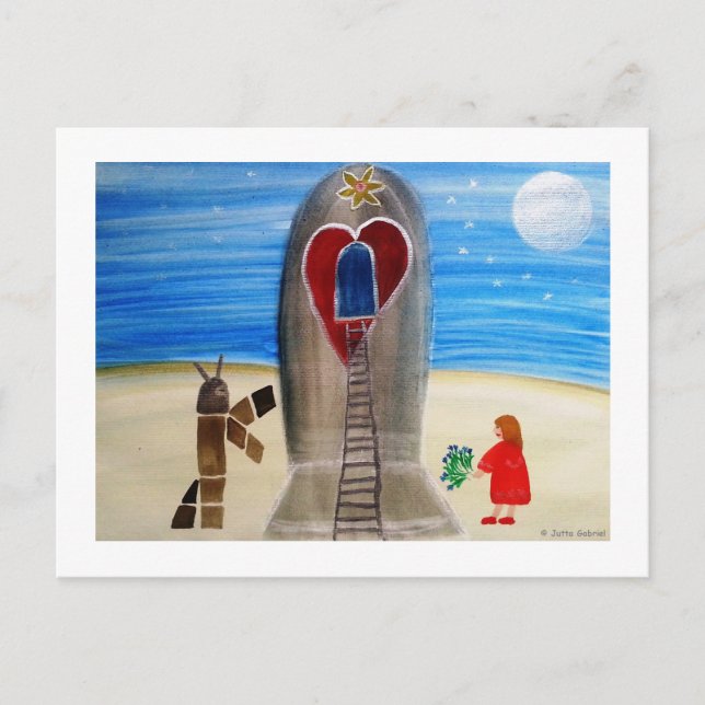 ...Fly Me to The Moon...art by Jutta Gabriel... Postkarte (Vorderseite)