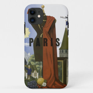 Fly Paris France Vintage Travel Poster Case-Mate iPhone Hülle