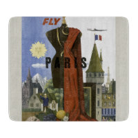 Fly Paris France Vintage Travel Poster