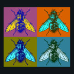 Fly Pop Art Poster<br><div class="desc">Vintage-Bilder, Kunst und Ephemerien blieben in einzigartiger Kleidung, Kunst und Accessoires erhalten. Alle Arten von Designs, wie z.B. Labels, Werbespots, Kunstwerke und Holzschnitte, die in Shirts, Schmuck, Plakate usw. umgewandelt werden.</div>