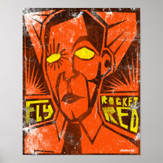 FLY ROCKET RED POSTER