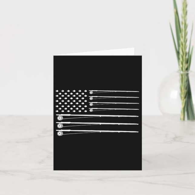 Fly Rod Fishing American Flag Karte (Vorderseite)