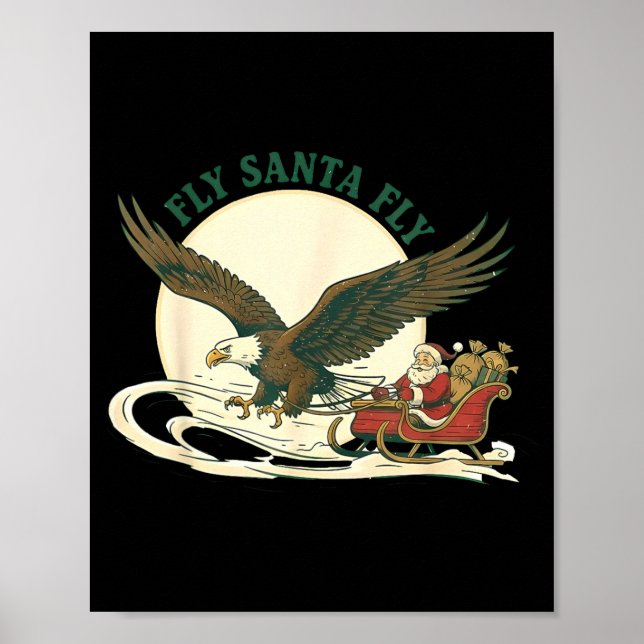 Fly Santa Fly Christmas, Santa Football  Poster (Vorne)