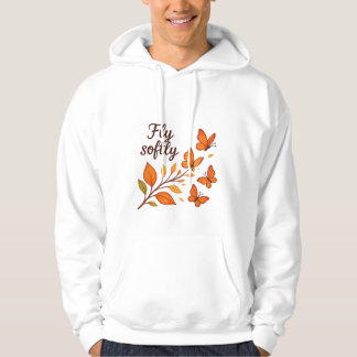 Fly Softly Autumn Butterflies Men Hoodie