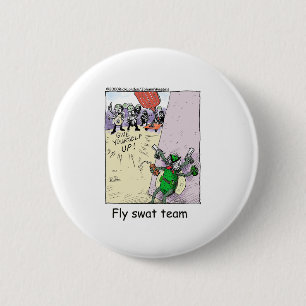 Fly Swat Team Funny Police Geschenke & Sammlerstüc Button