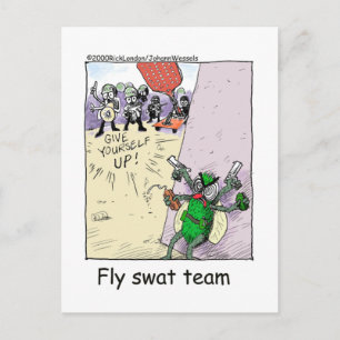 Fly Swat Team Funny Police Geschenke & Sammlerstüc Postkarte