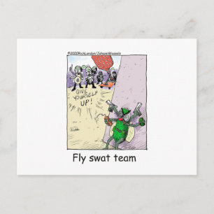 Fly Swat Team Funny Police Geschenke & Sammlerstüc Postkarte