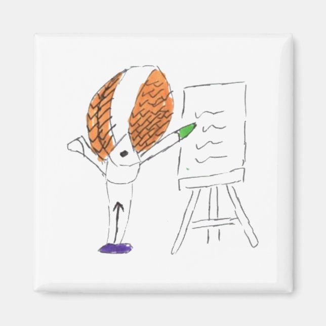 Fly Teacher Square Magnet (Vorne)