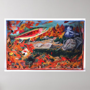 "Fly Tyer Dreams", Fliegenbinden, Angelmontage Art Poster