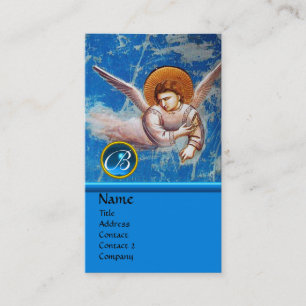 FLYANGEL IN BLAU, SAPPHIRE GEM MONOGRAM VISITENKARTE