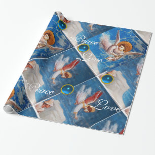 FLYANGELS / BLAU GEMS CHRISTMAS JOACE PEACE LIEBE GESCHENKPAPIER