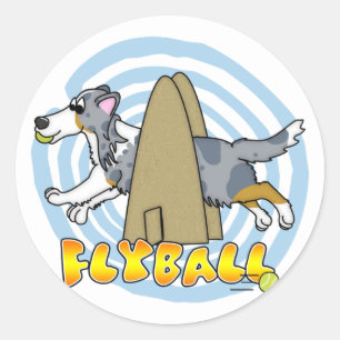 Flyball Sheltie Runder Aufkleber