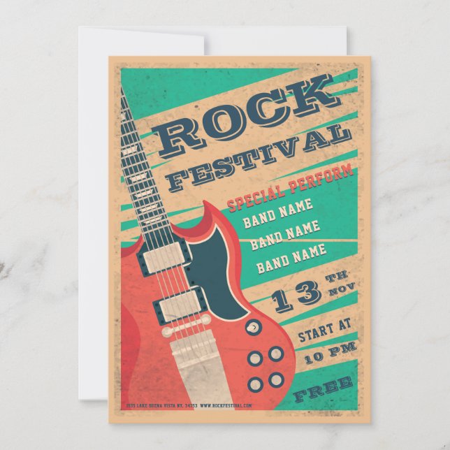 Flyer-Ankündigung des Retro Music Rock Festival Einladung (Vorderseite)
