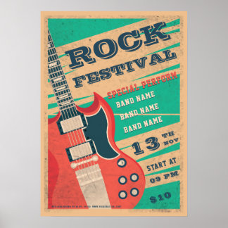 Flyer-Ankündigung des Retro Music Rock Festival Poster