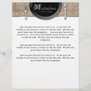 Flyer Catering Besteck Beige Damast