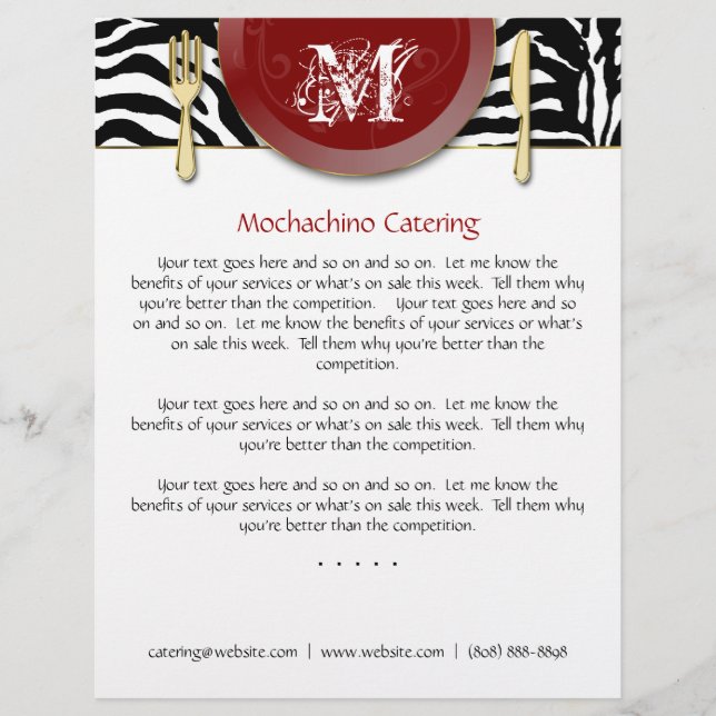 Flyer Catering Cutlery Zebra Red (Vorne)