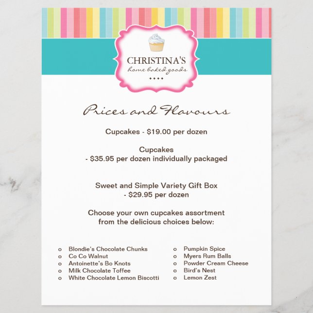 Flyer der Bäckereipreisliste (Vorne)