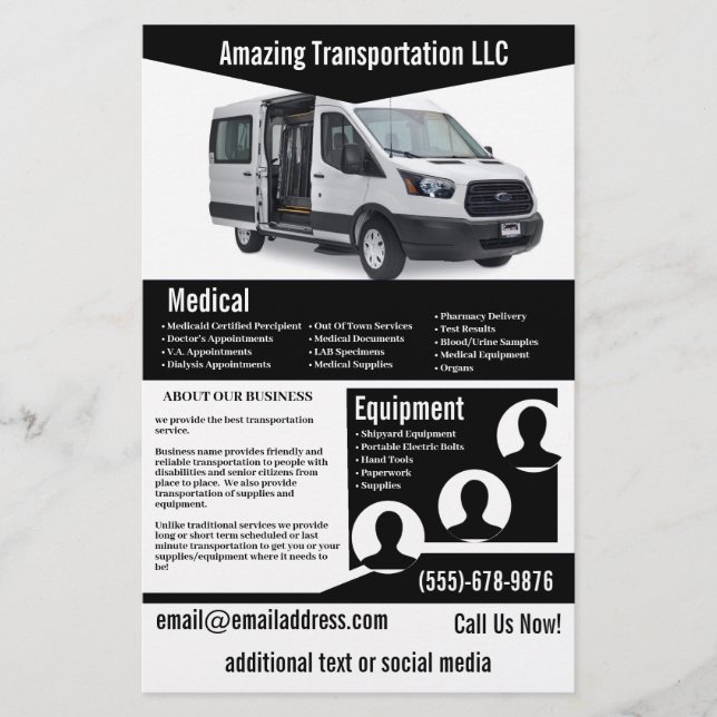 Flyer der Black Transportation Company (Vorne)