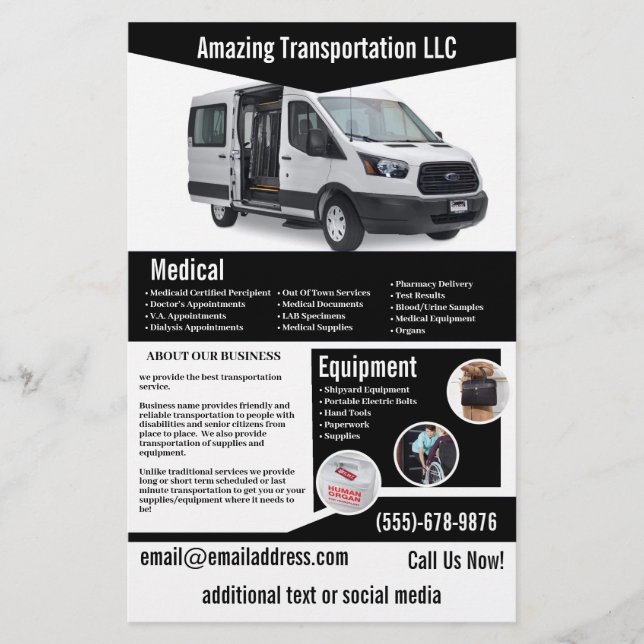Flyer der Black Transportation Company (Vorne)