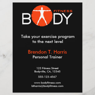 Flyer der Fitness Black Orange and White Body Madn