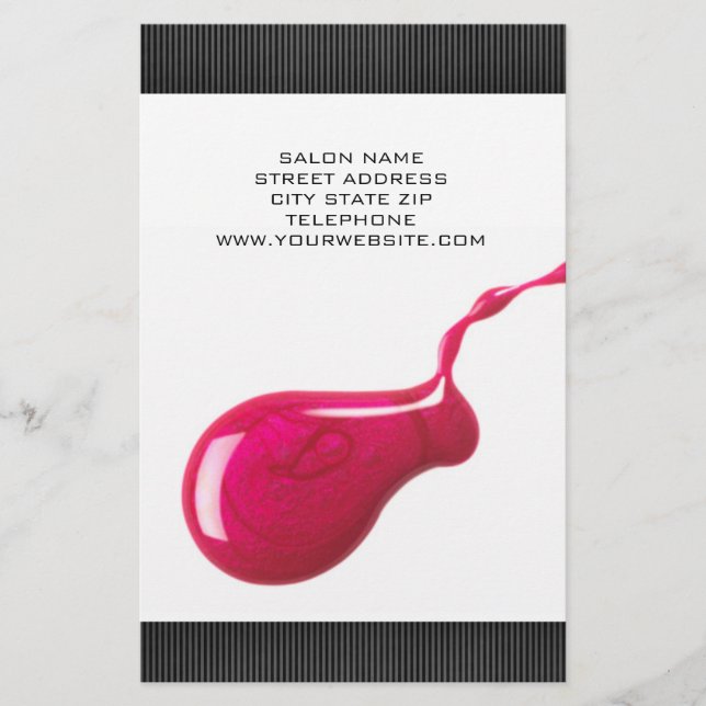 Flyer der Nail-Salon-Preisliste {florale Rückseite (Vorne)